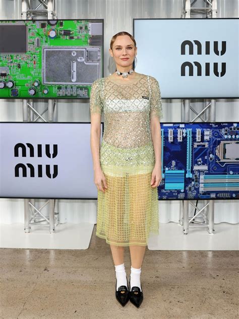 Diane Kruger Pops in Slingbacks at Miu Miu’s Paris Fashion 